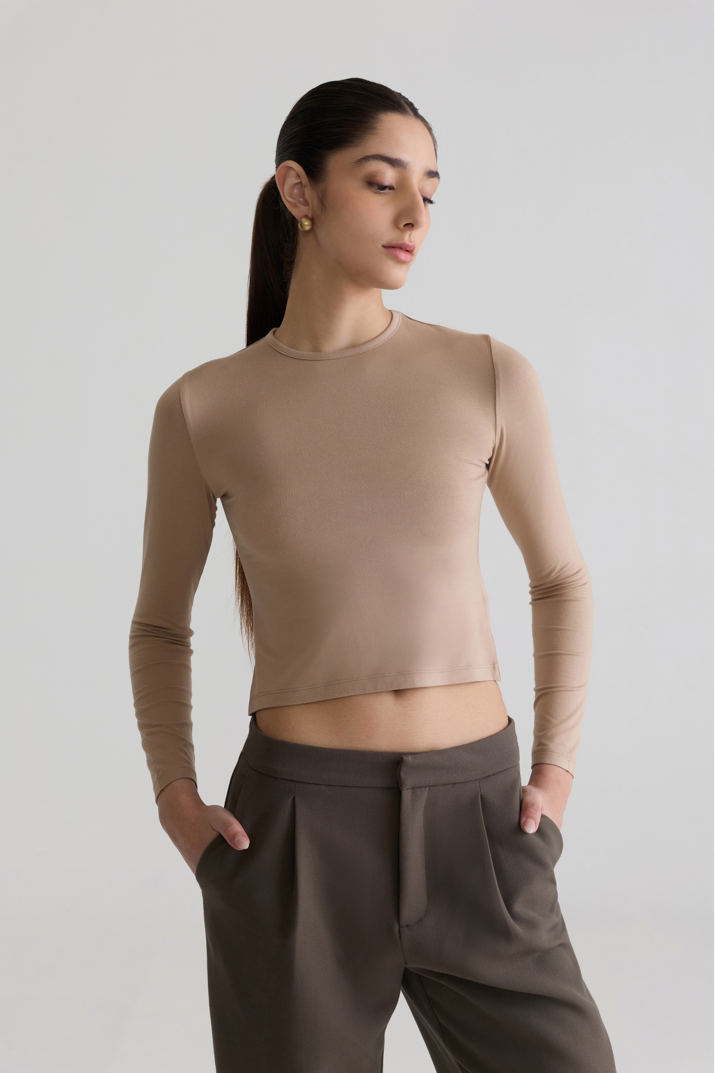 BEIGE - LONG SLEEVE CREW 2.0