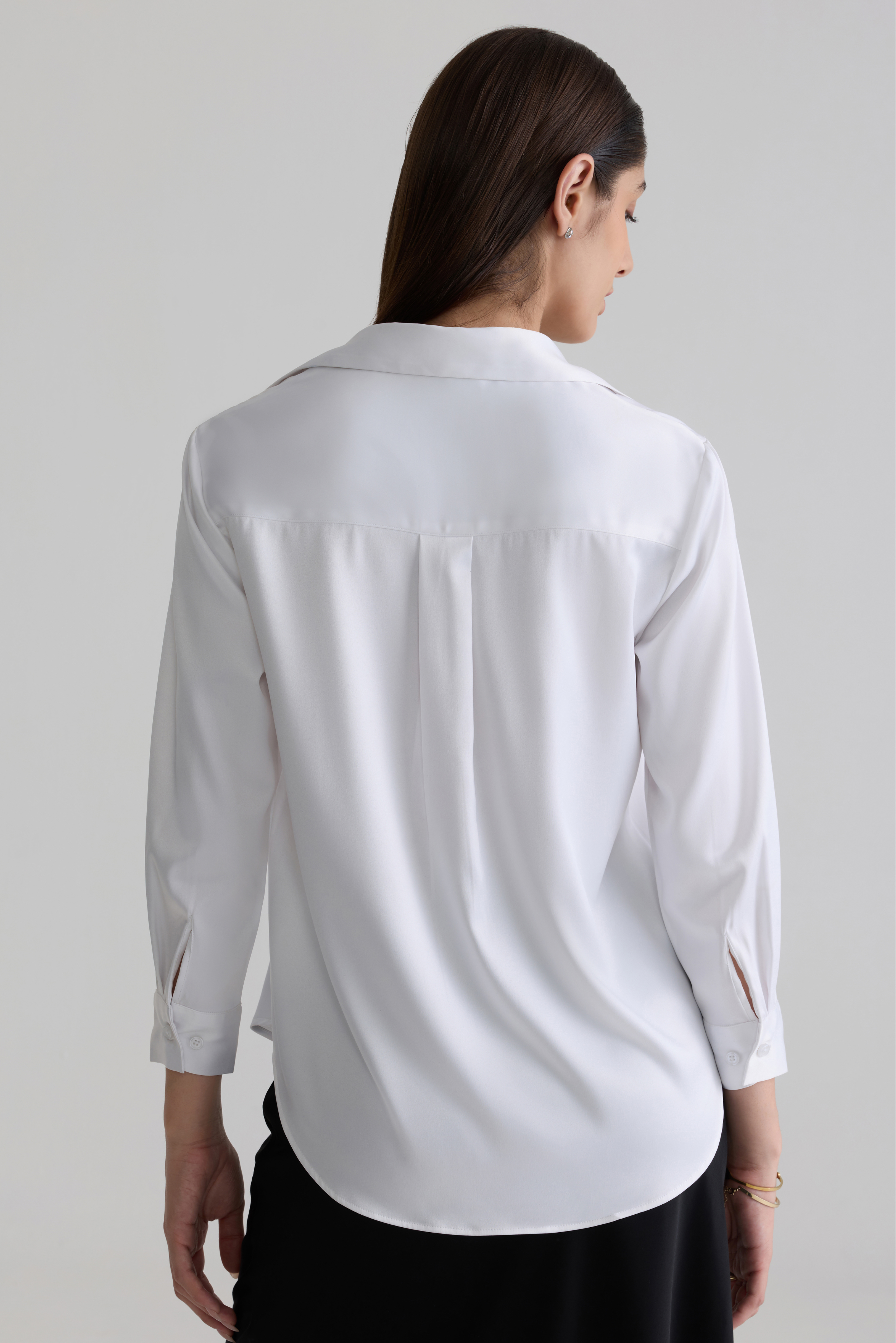 WHITE - WOMEN SATIN SHIRTS