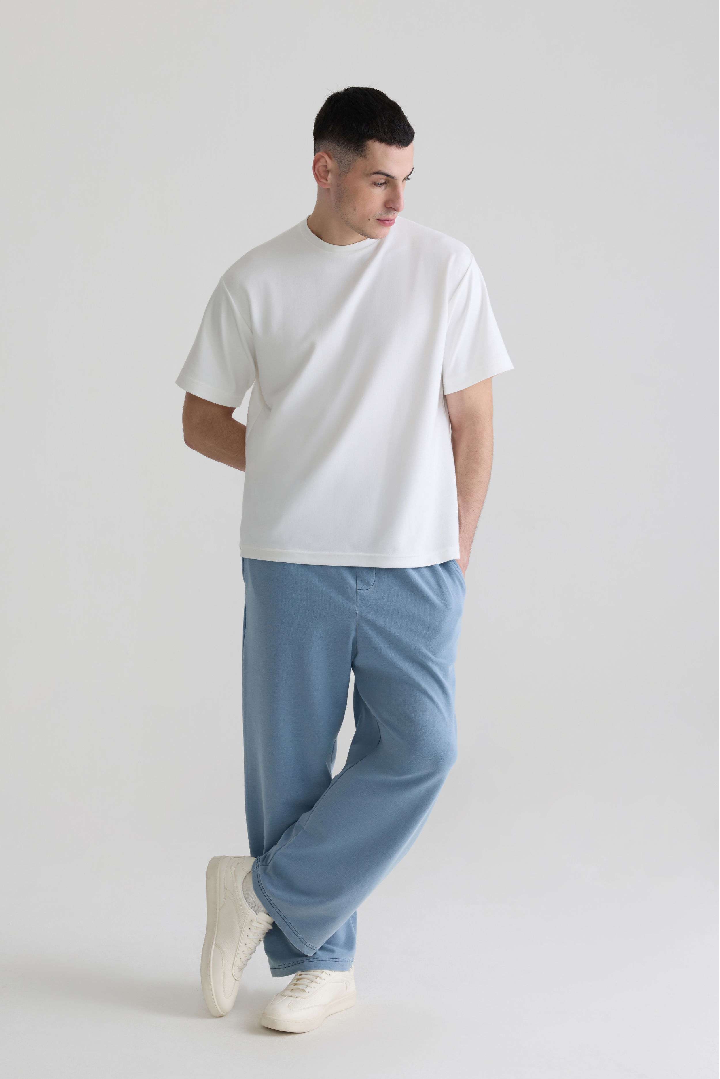 ICE BLUE - MEN EASY DENIM TROUSERS