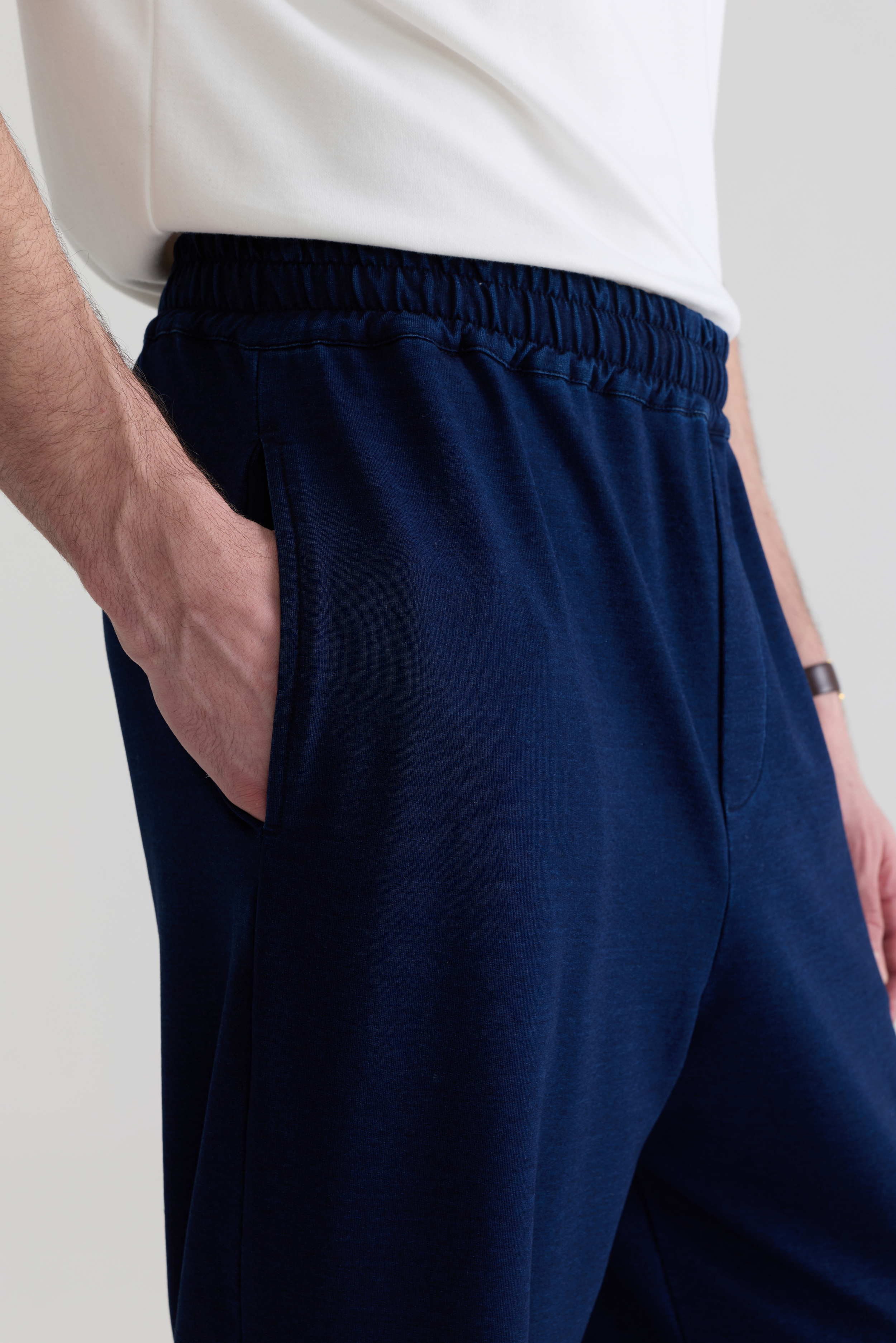 DARK BLUE - WOMEN EASY DENIM TROUSERS
