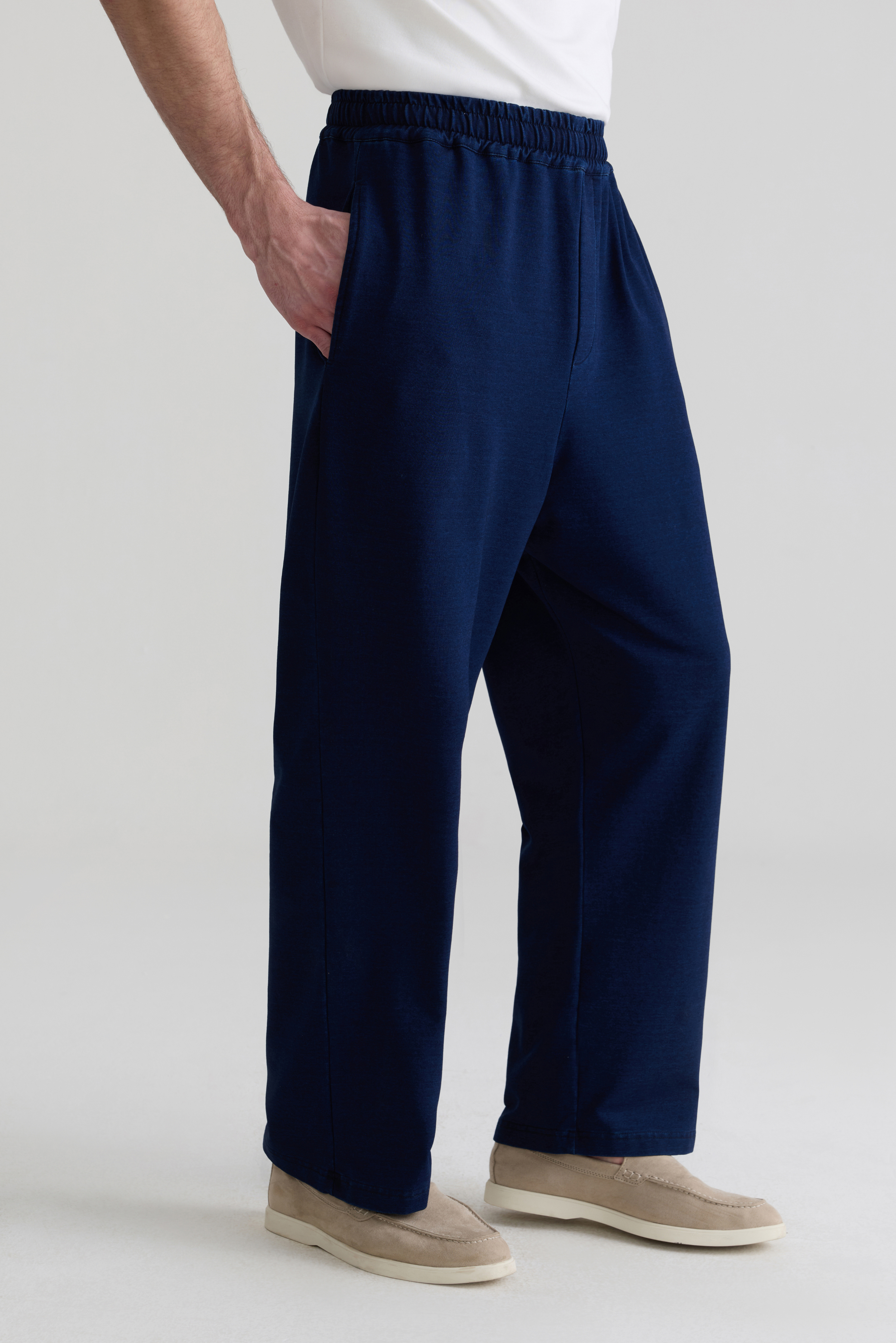 DARK BLUE - MEN EASY DENIM TROUSERS