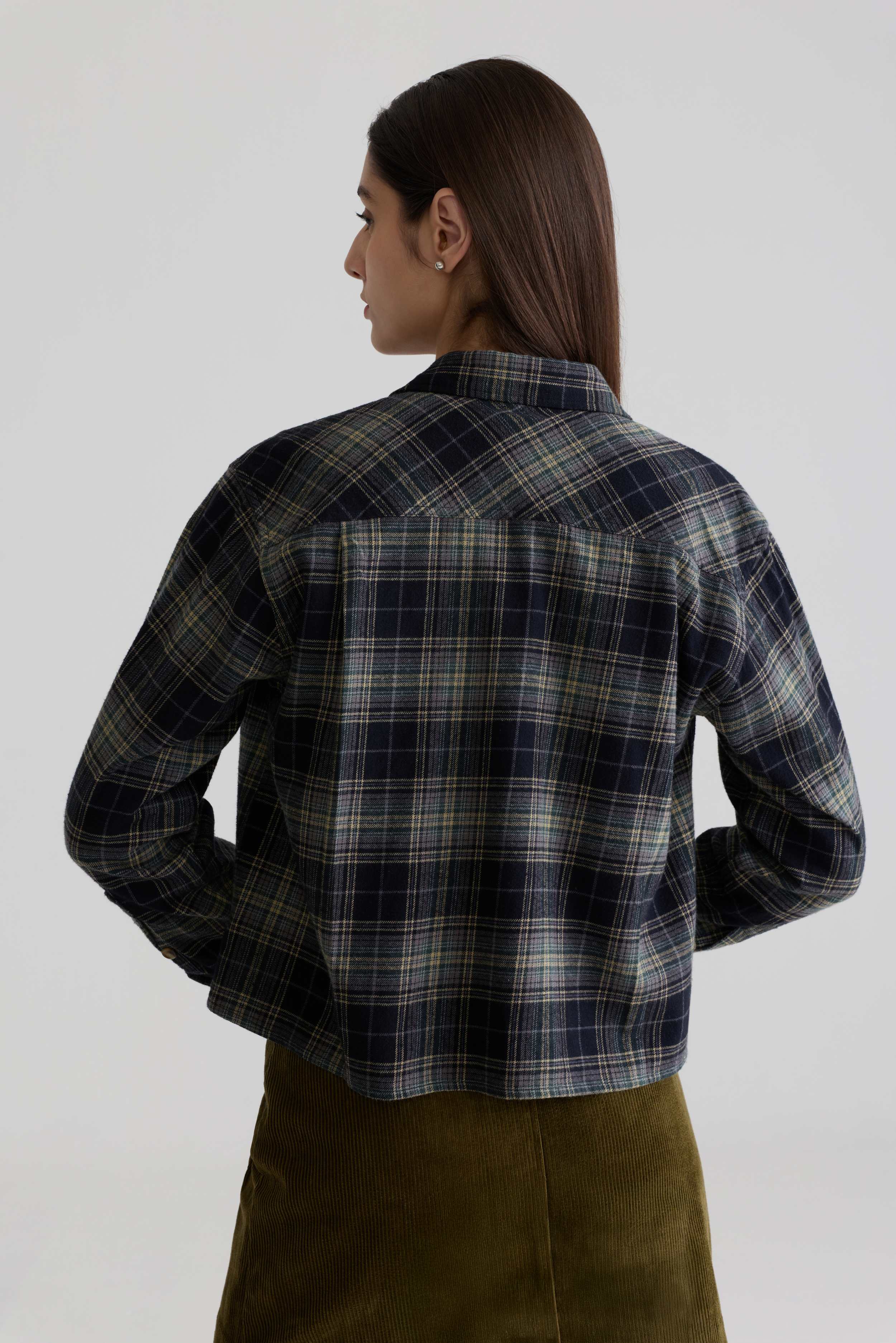 GREEN - WOMEN SIGNATURE CHECKED FLANNEL SHIRT