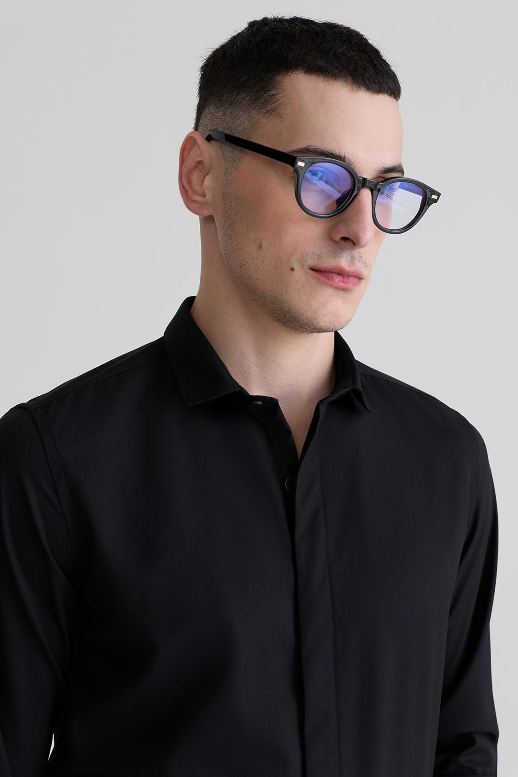 BLACK - BUSINESS SATIN SHIRTS