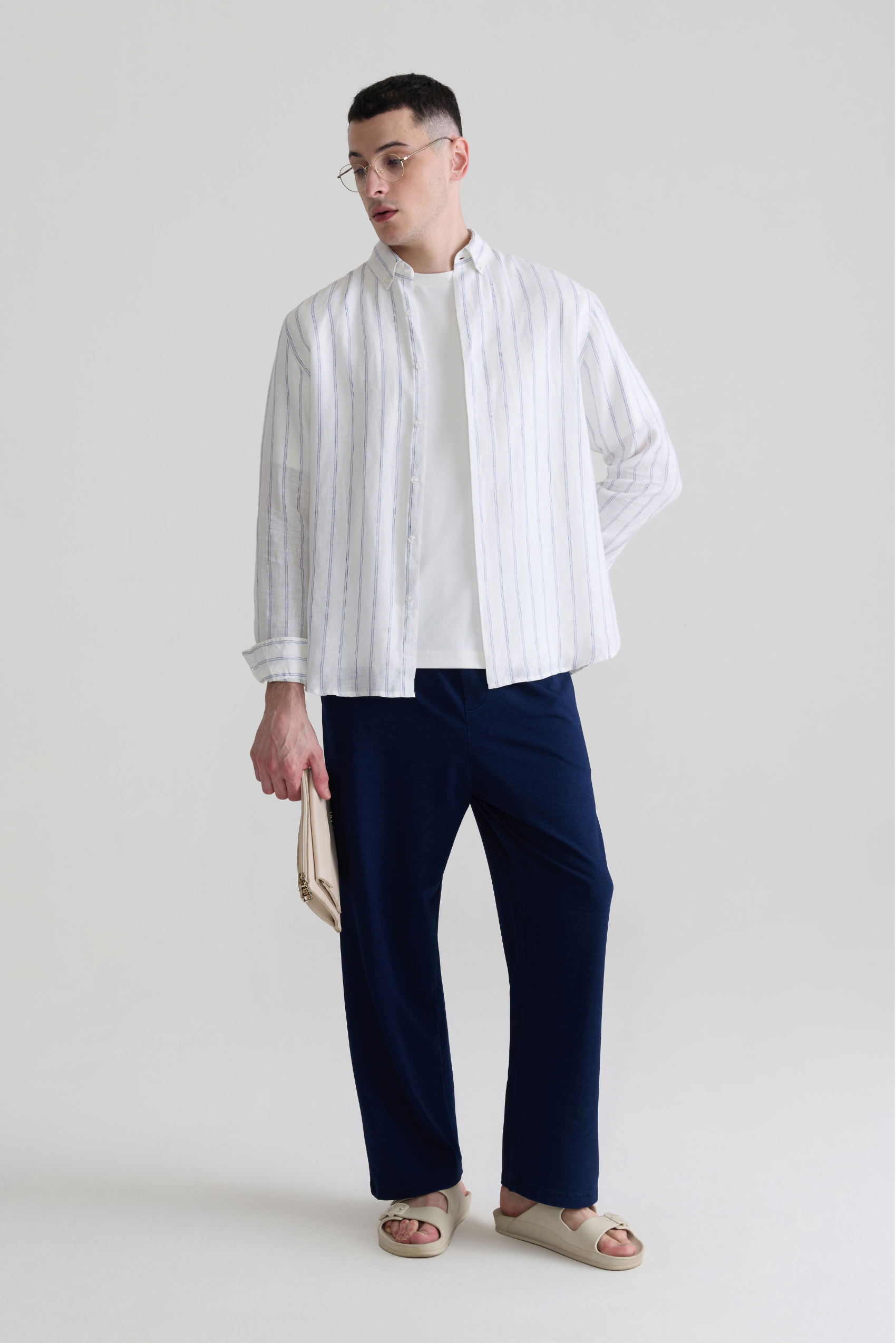 WHITE STRIPES - 100% LINEN