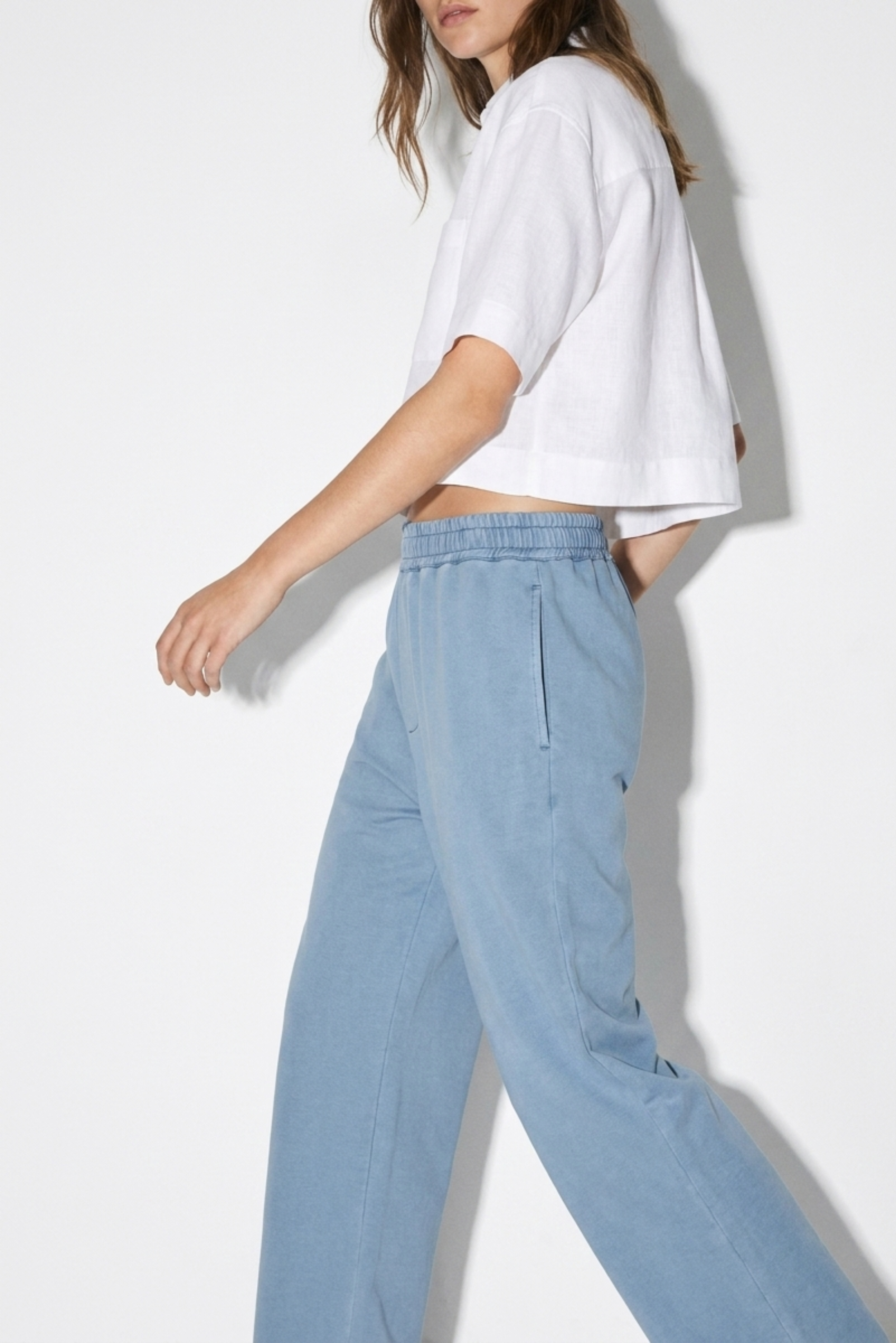 ICE BLUE - WOMEN EASY DENIM TROUSERS