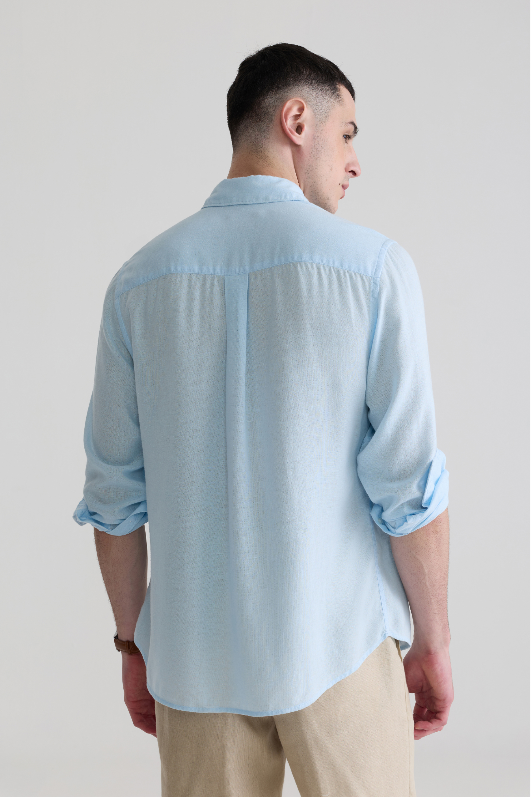 ICE BLUE LINEN BLEND SHIRTS