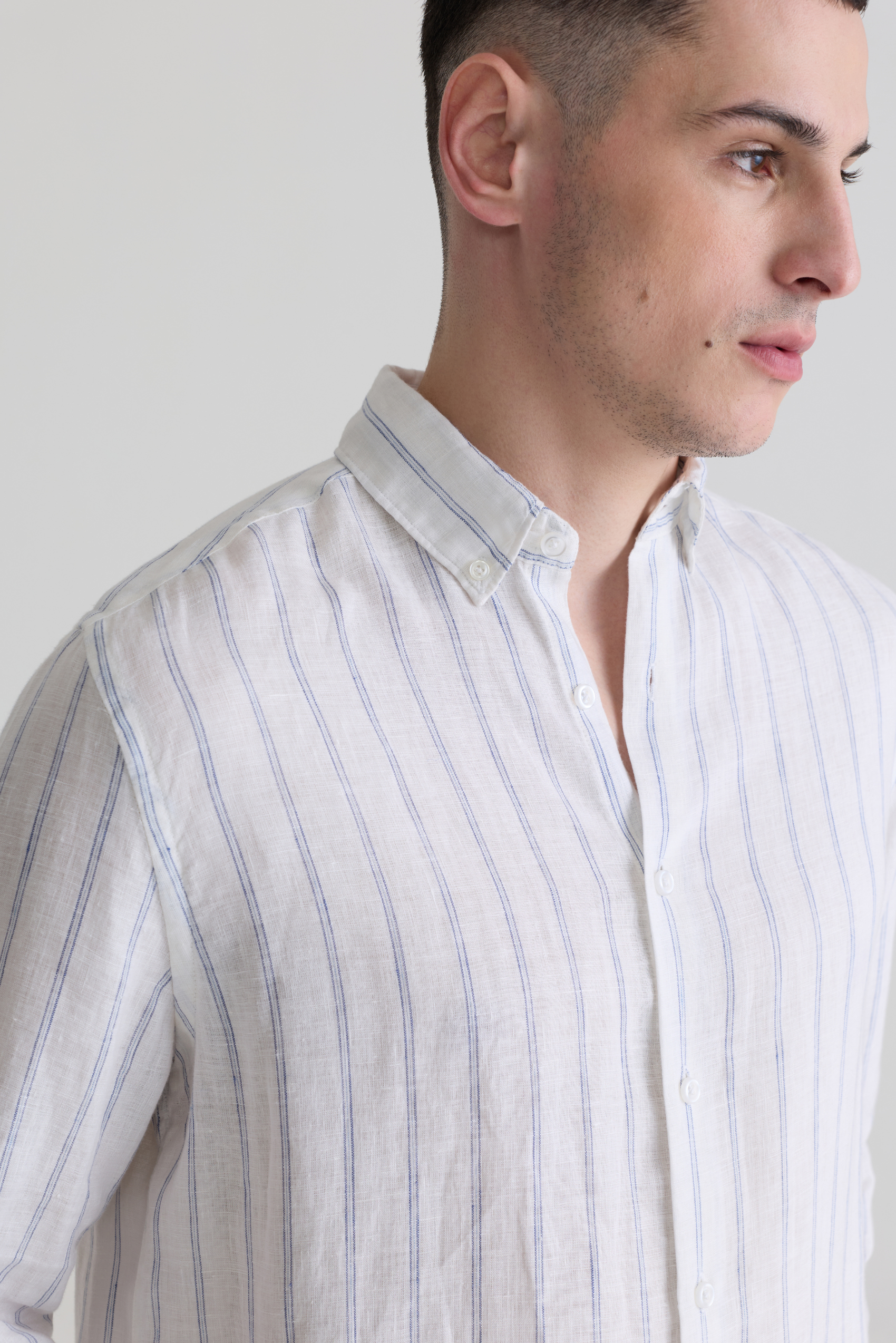 WHITE STRIPES - 100% LINEN