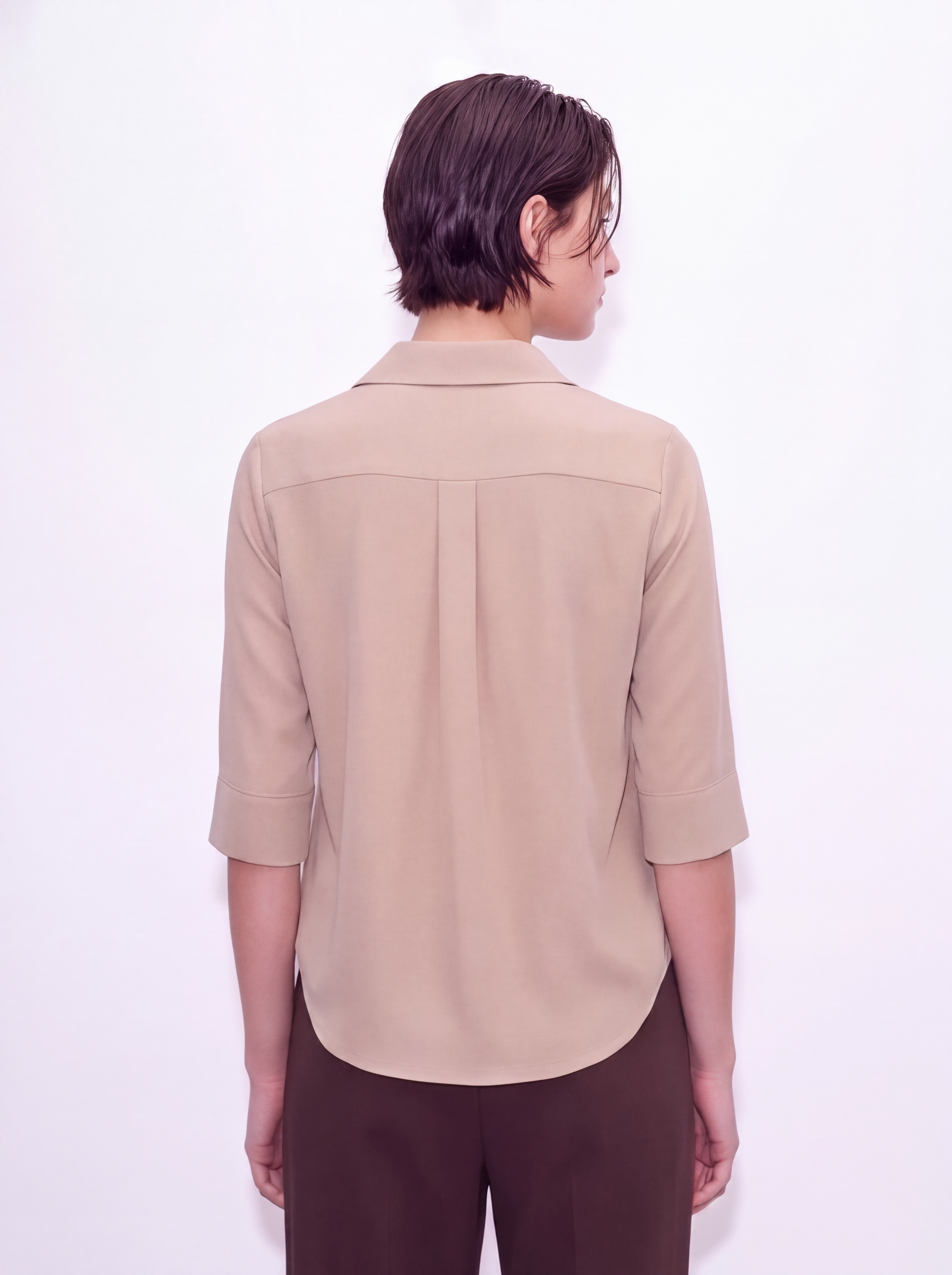 BEIGE - WOMEN'S SKIPPER COLLAR TOP