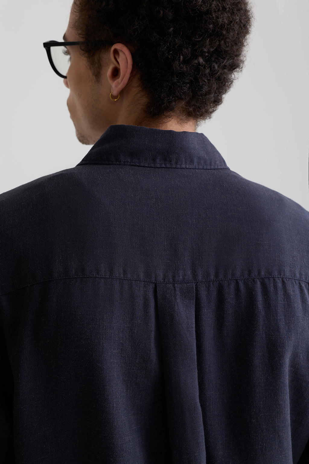 CHARCOAL BLACK LINEN BLEND SHIRTS