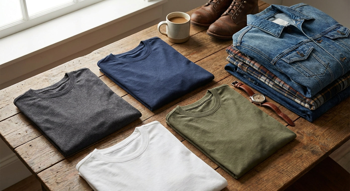 Mens plain t-shirts for layering