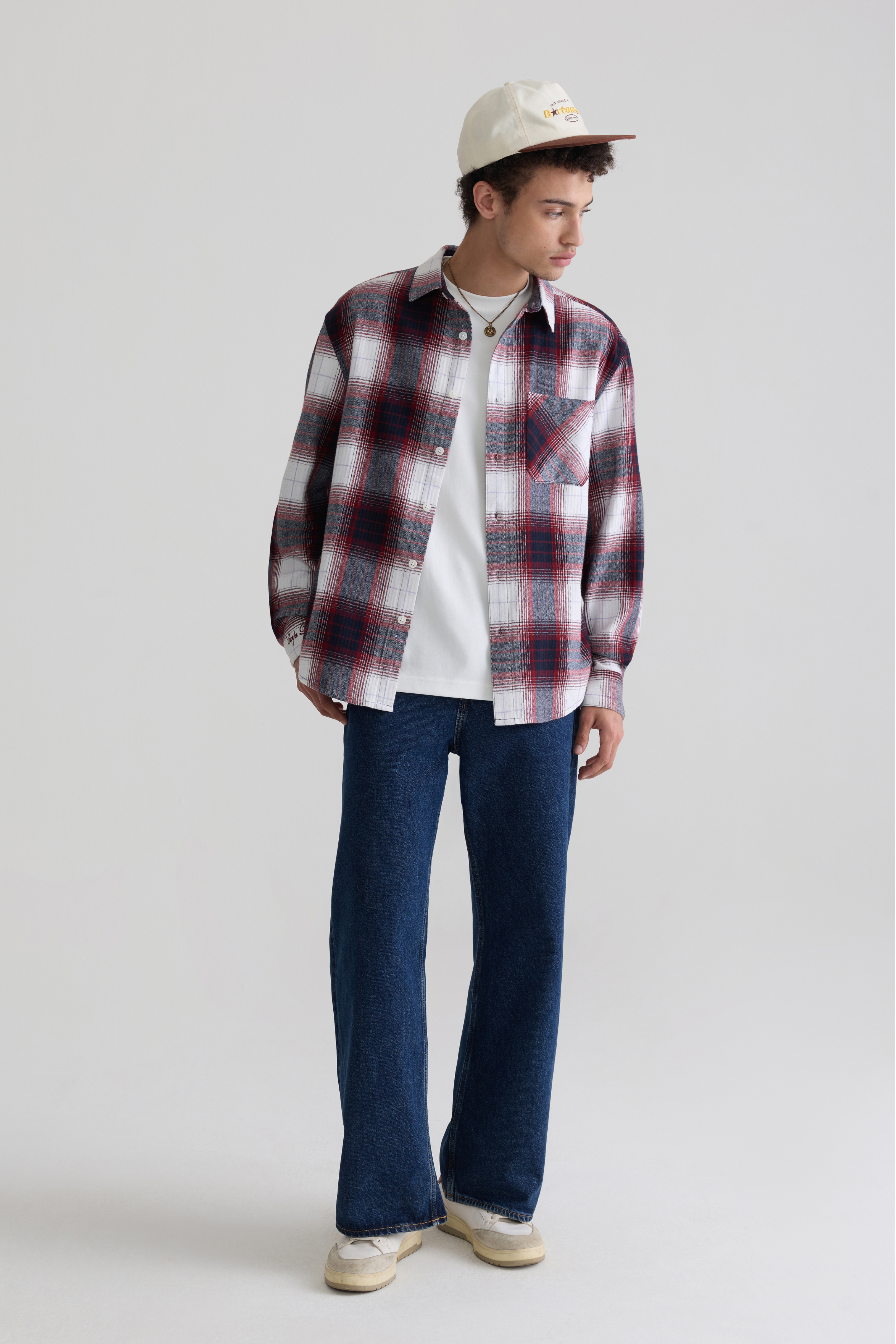 WHITE - SIGNATURE CHECKED FLANNEL