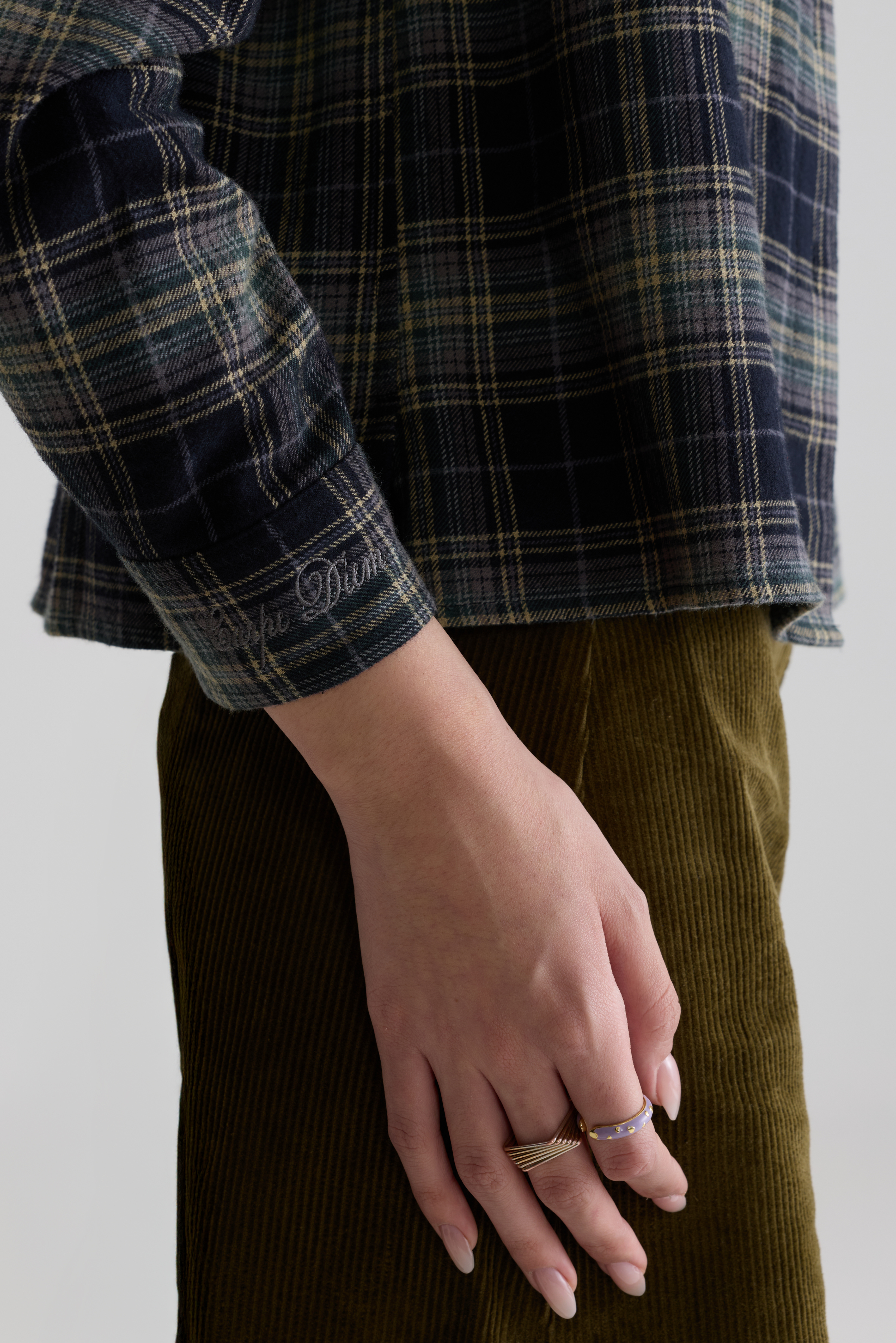 GREEN - WOMEN SIGNATURE CHECKED FLANNEL SHIRT