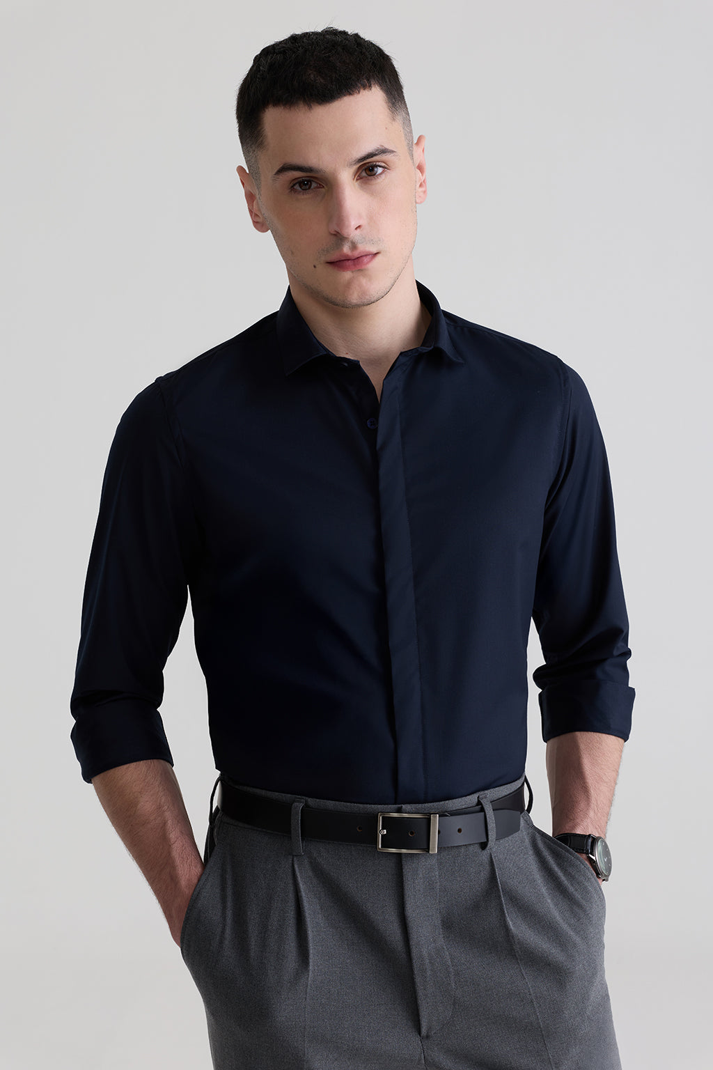 DEEP BLUE - SATIN SHIRTS