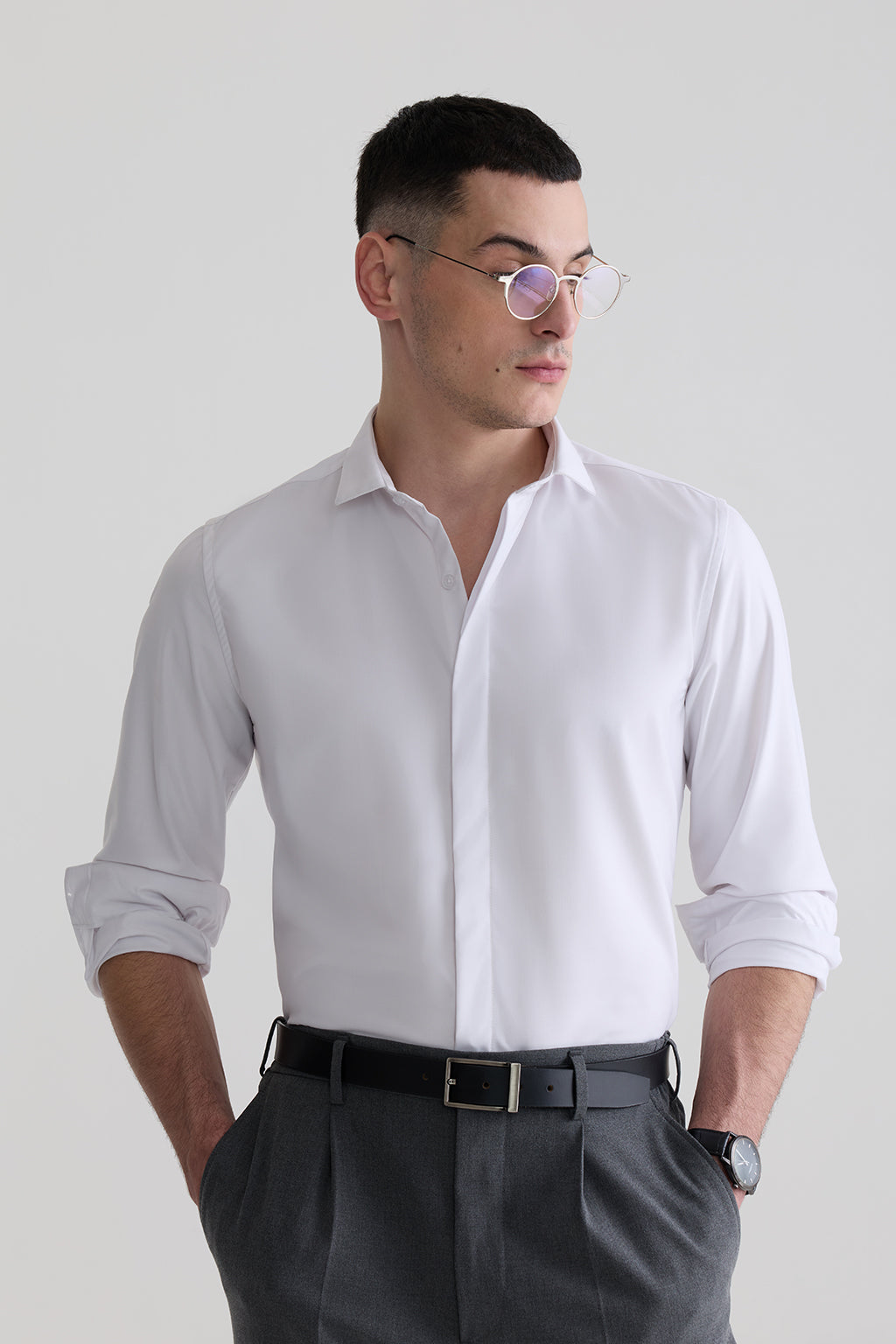 WHITE - SATIN SHIRTS