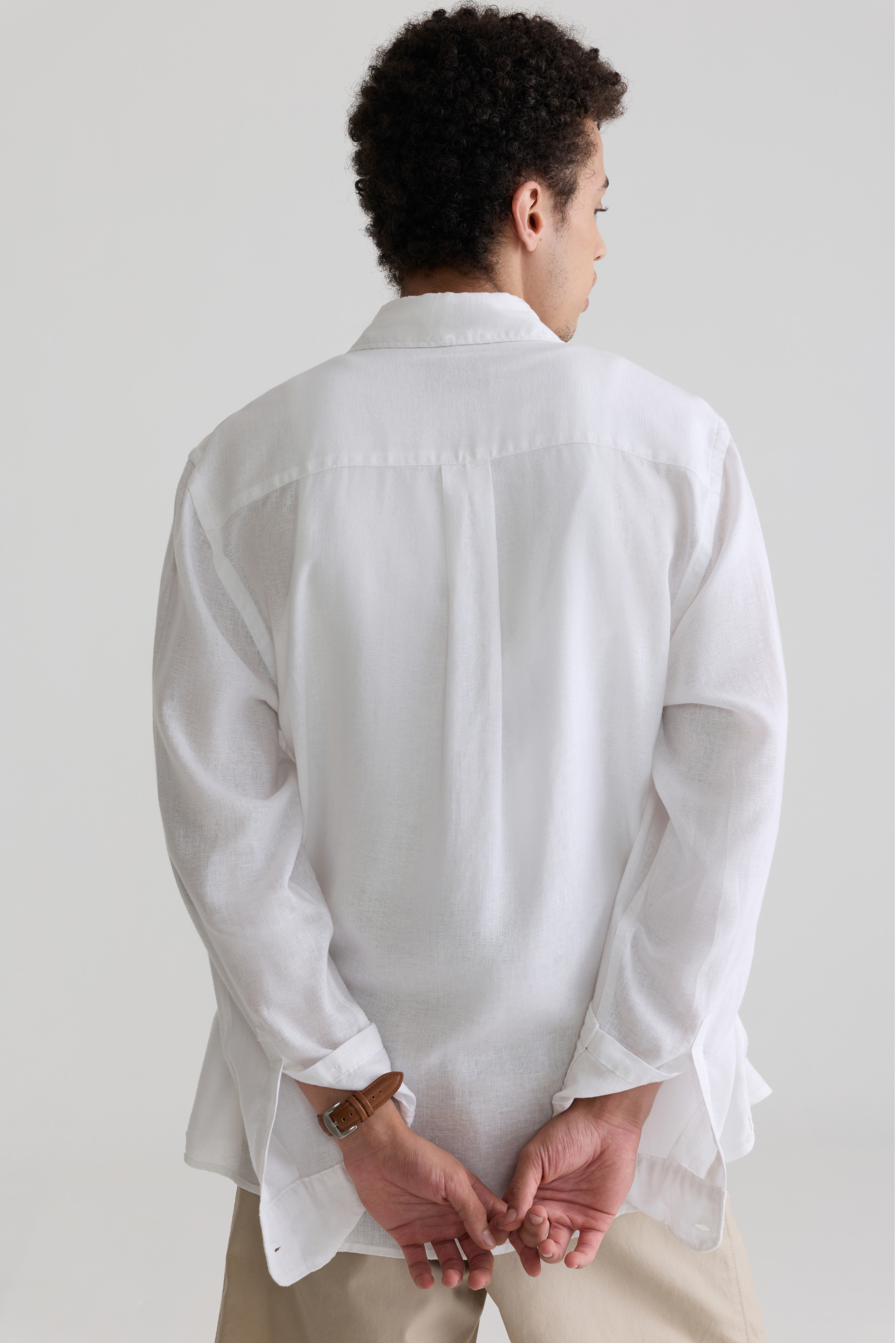 WHITE LINEN BLEND SHIRTS