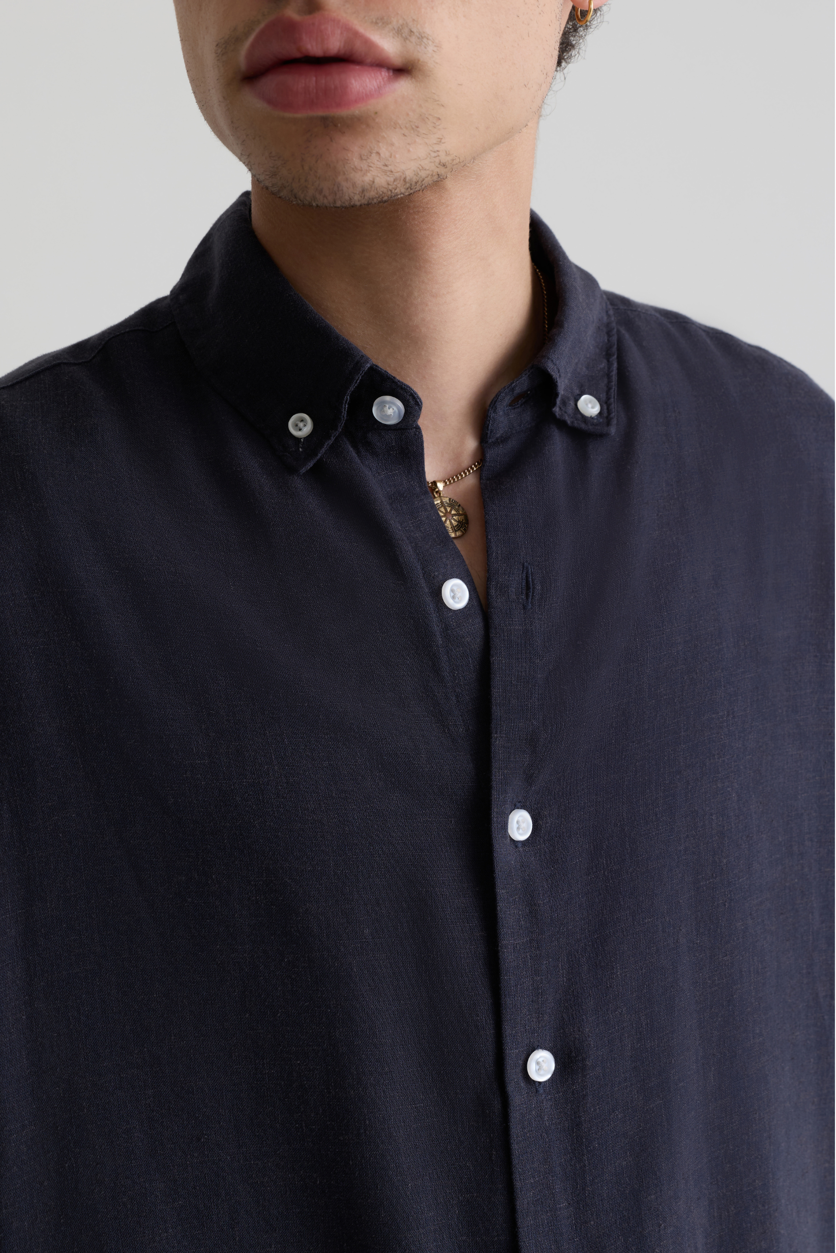 CHARCOAL BLACK LINEN BLEND SHIRTS