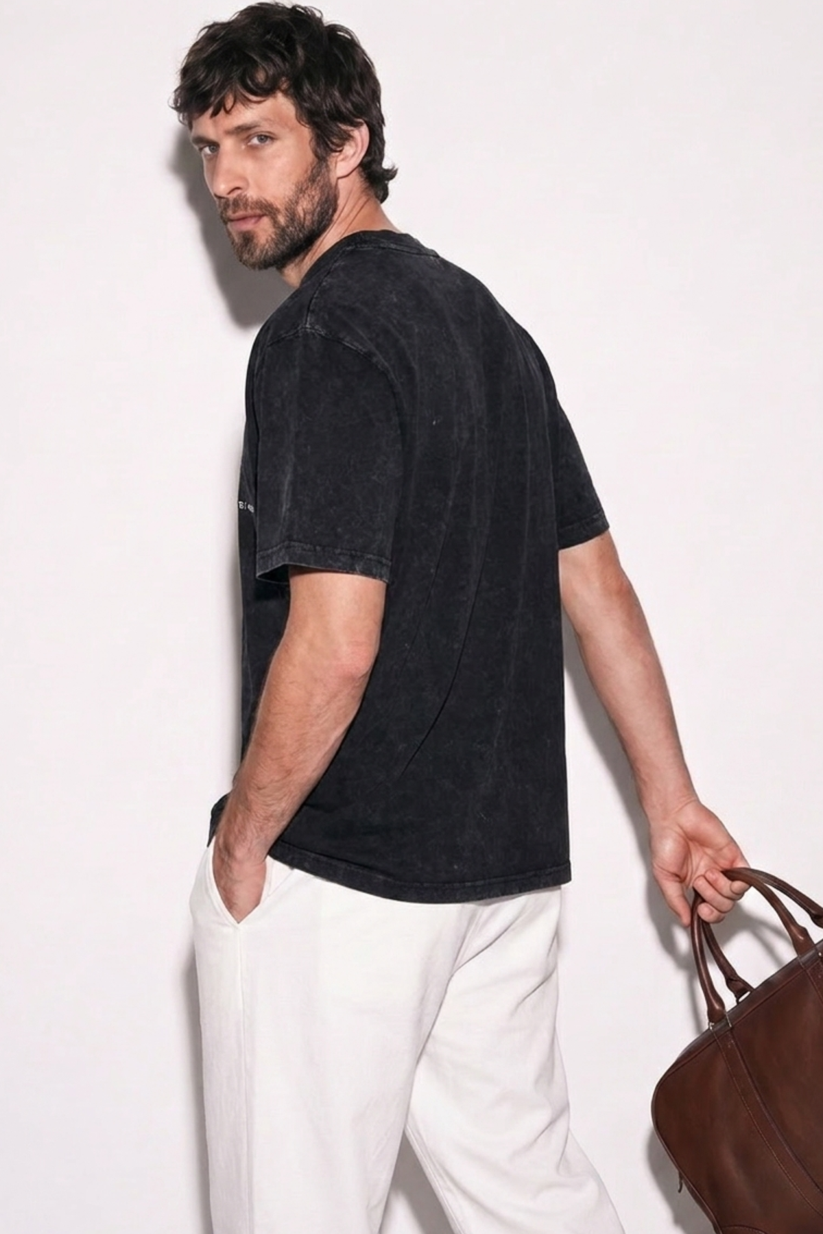 ACID WASH BLACK - CARPE DIEM MINIMAL PRINTED TEE