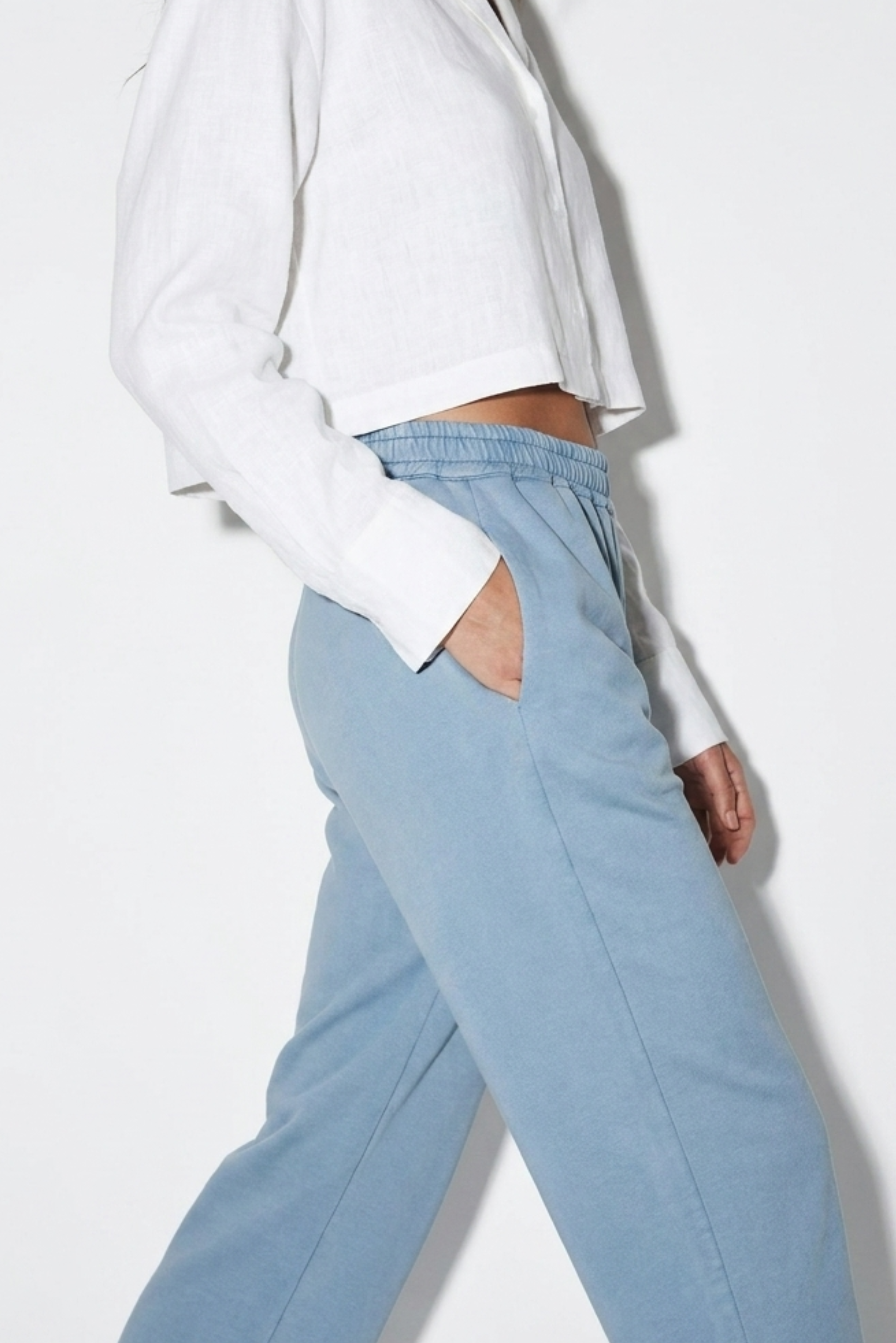 ICE BLUE - WOMEN EASY DENIM TROUSERS
