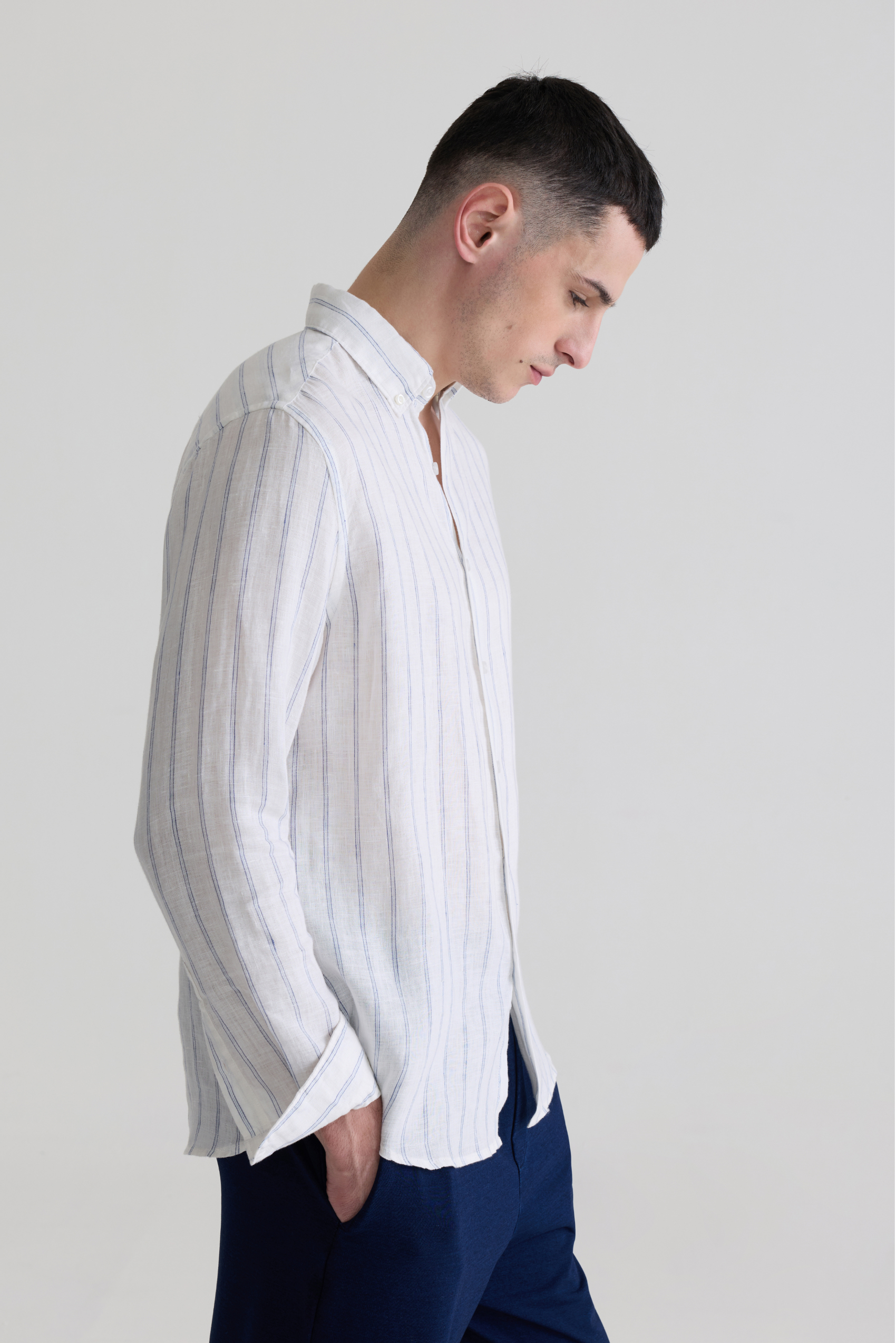 WHITE STRIPES - 100% LINEN