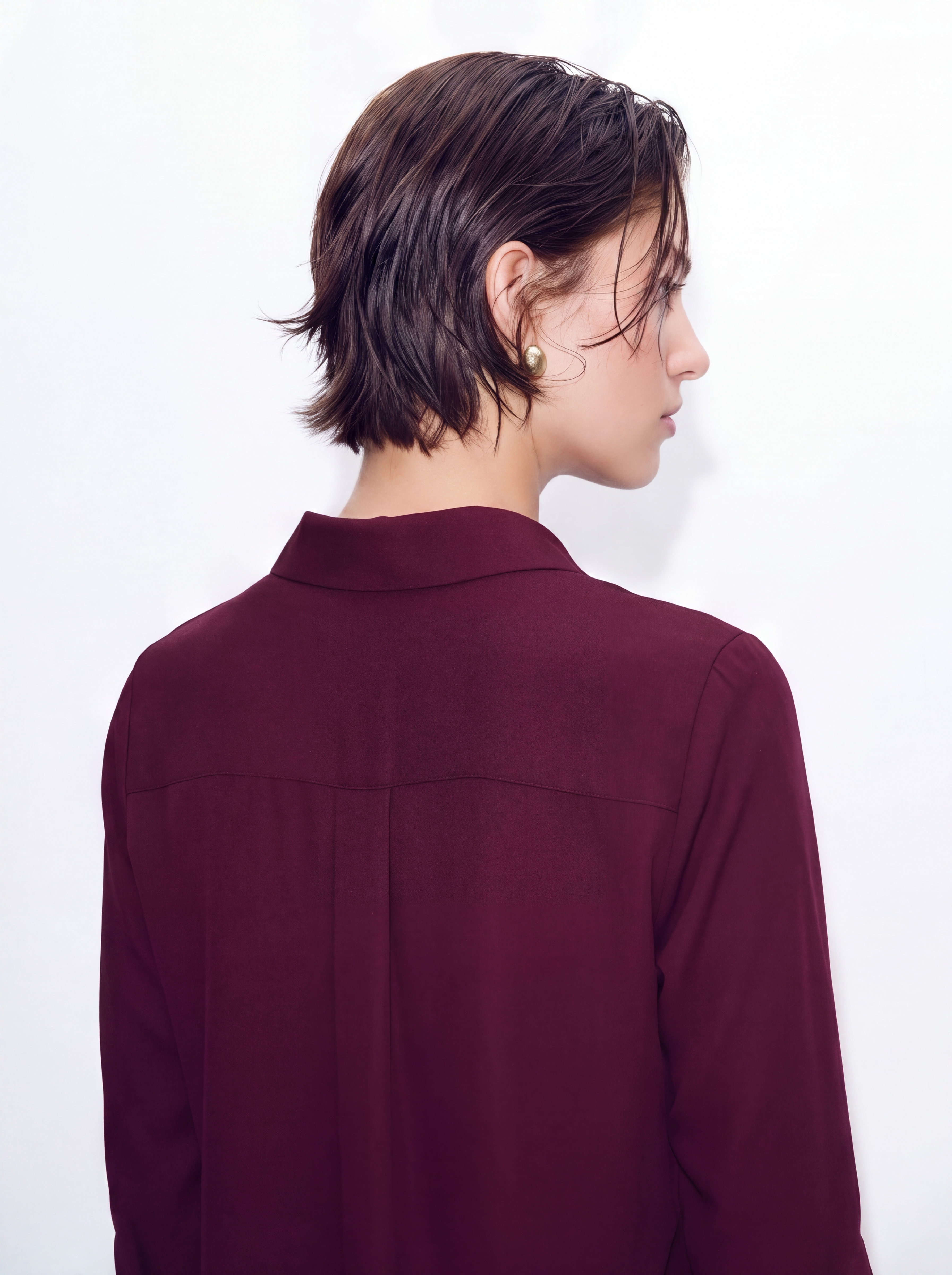 WINE - WOMEN'S SKIPPER COLLAR TOP