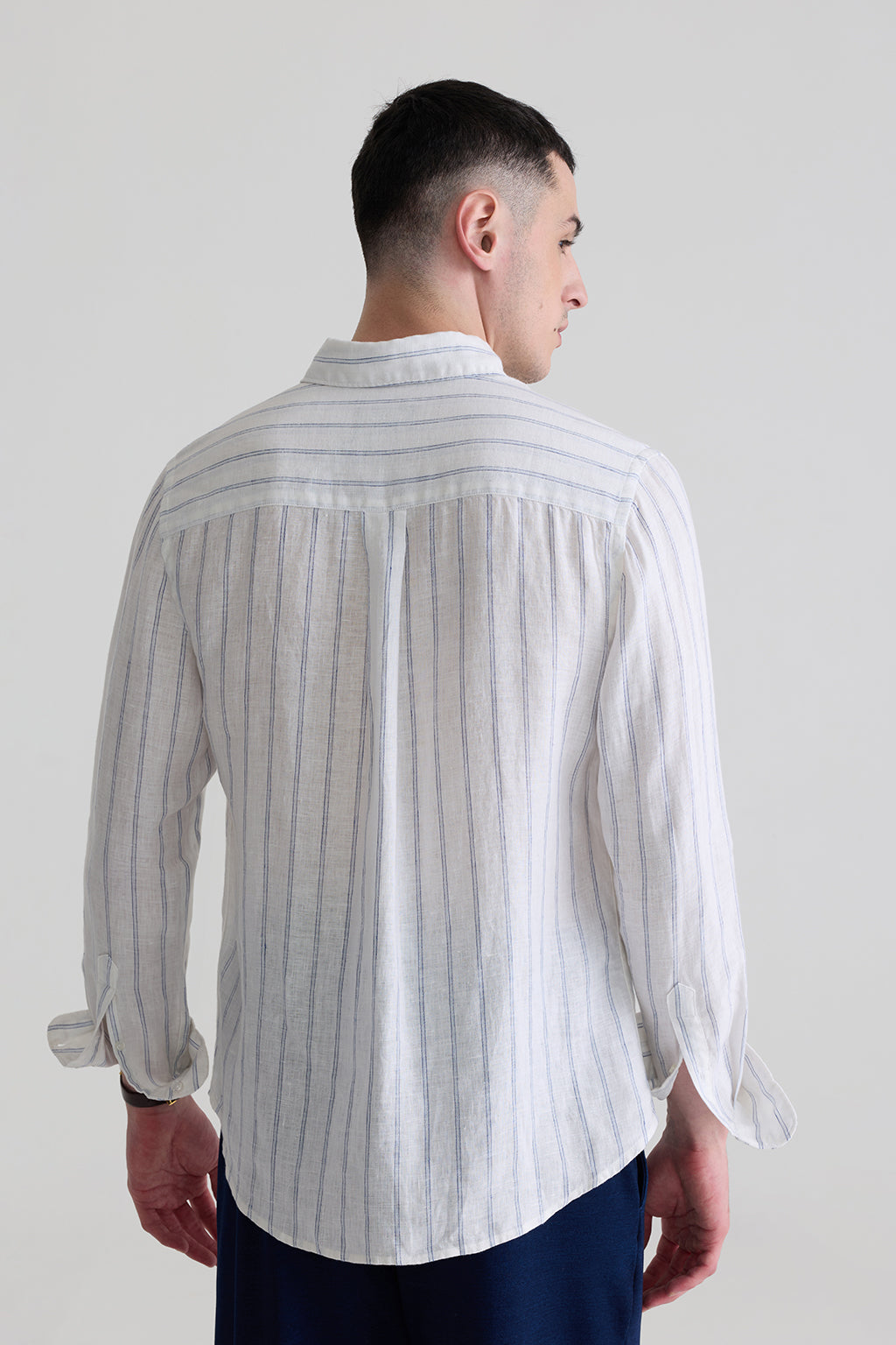 WHITE STRIPES - 100% LINEN
