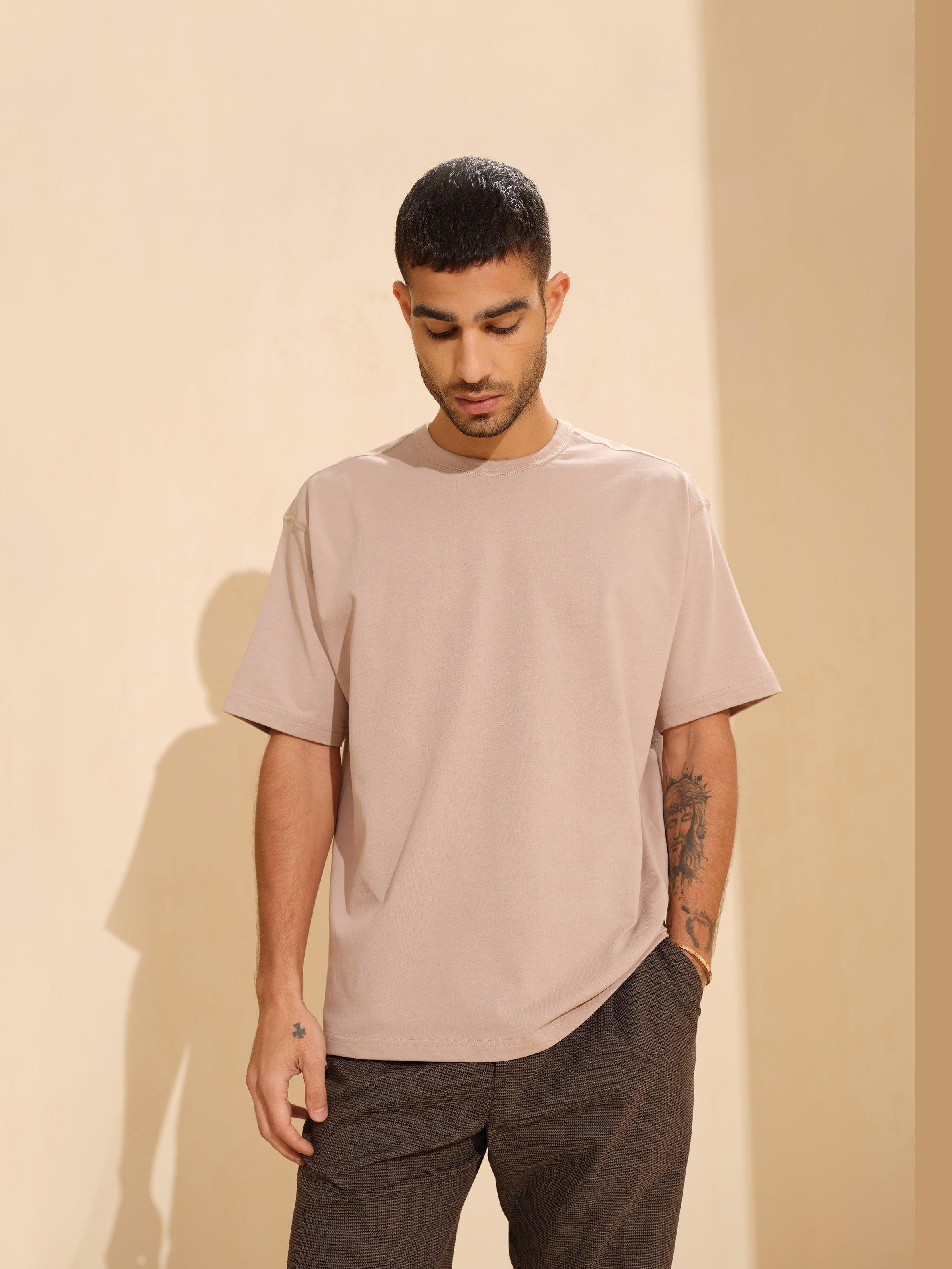 Beige relaxed fit tshirt