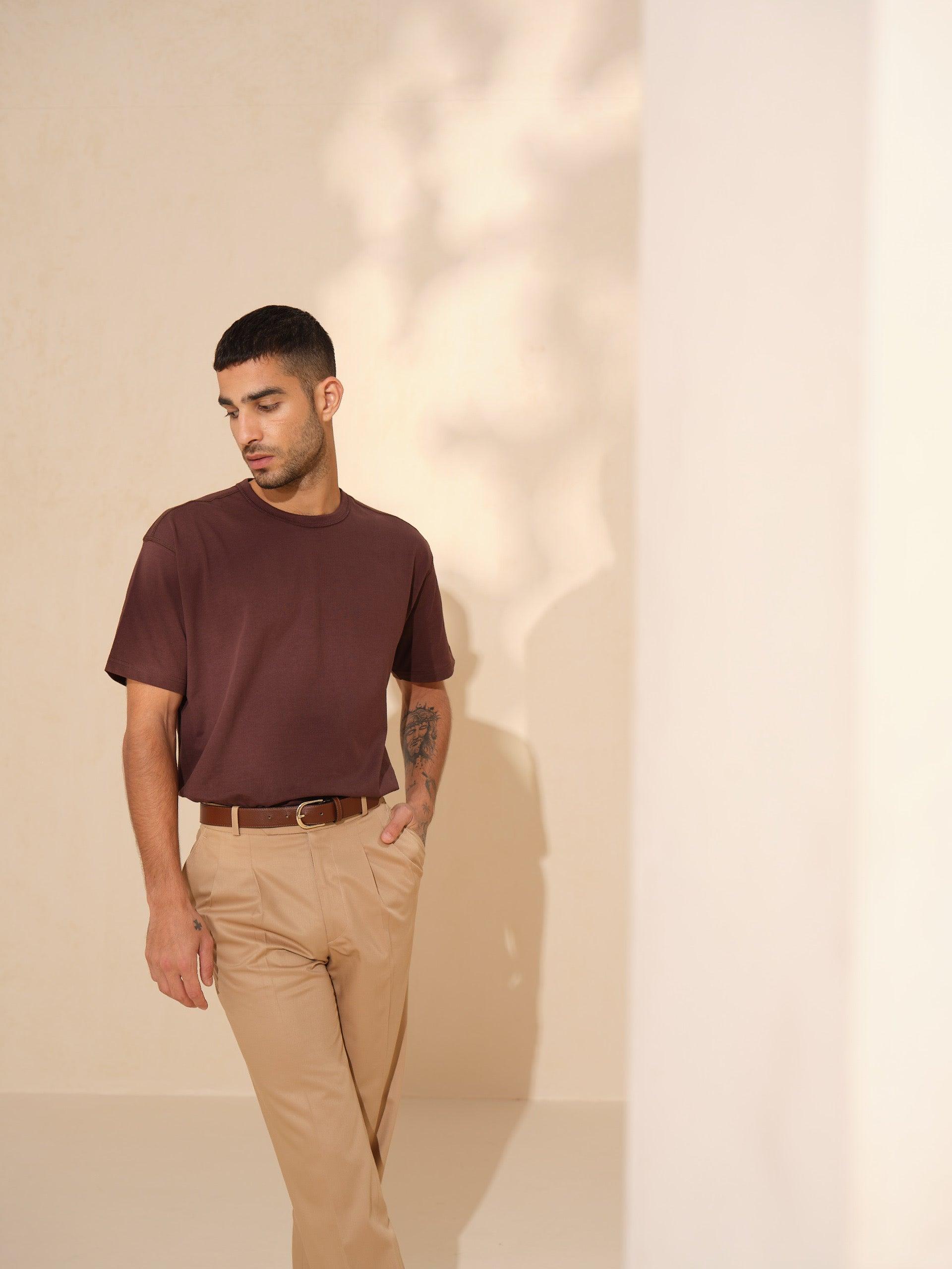 brown loose fit tshirt